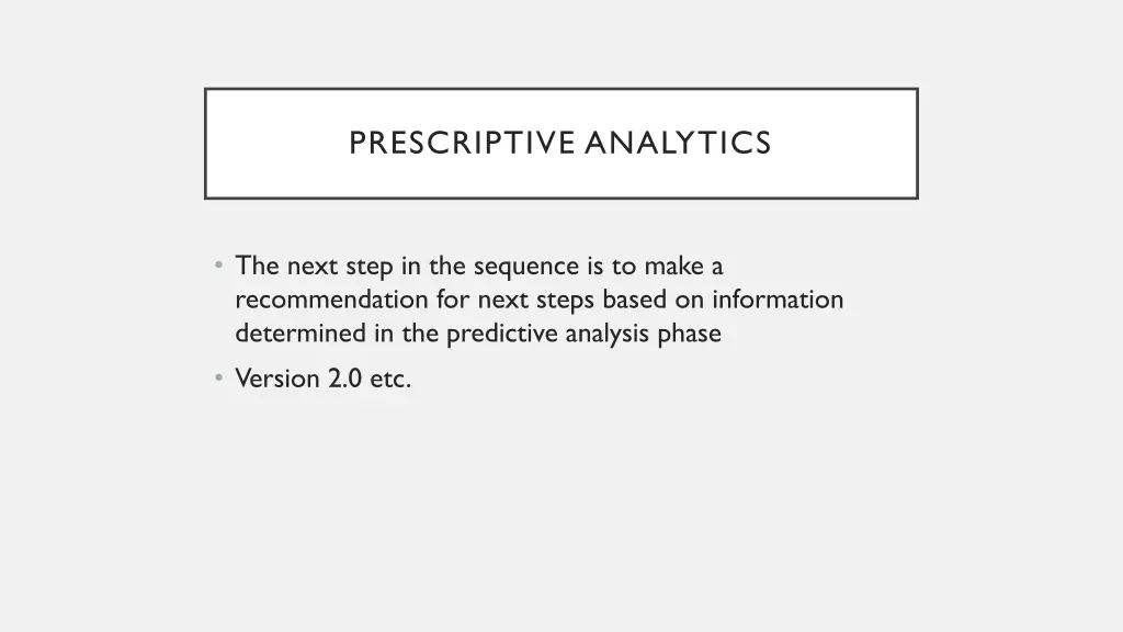 prescriptive analytics