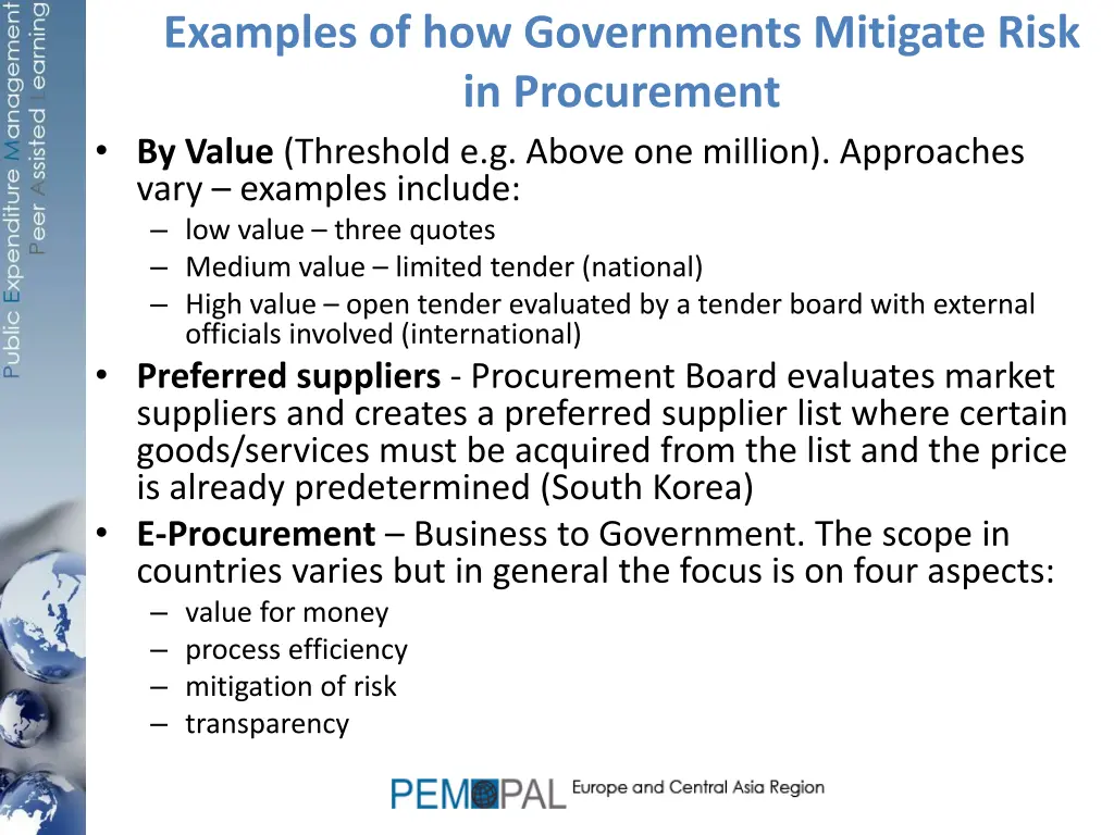 examples of how governments mitigate risk