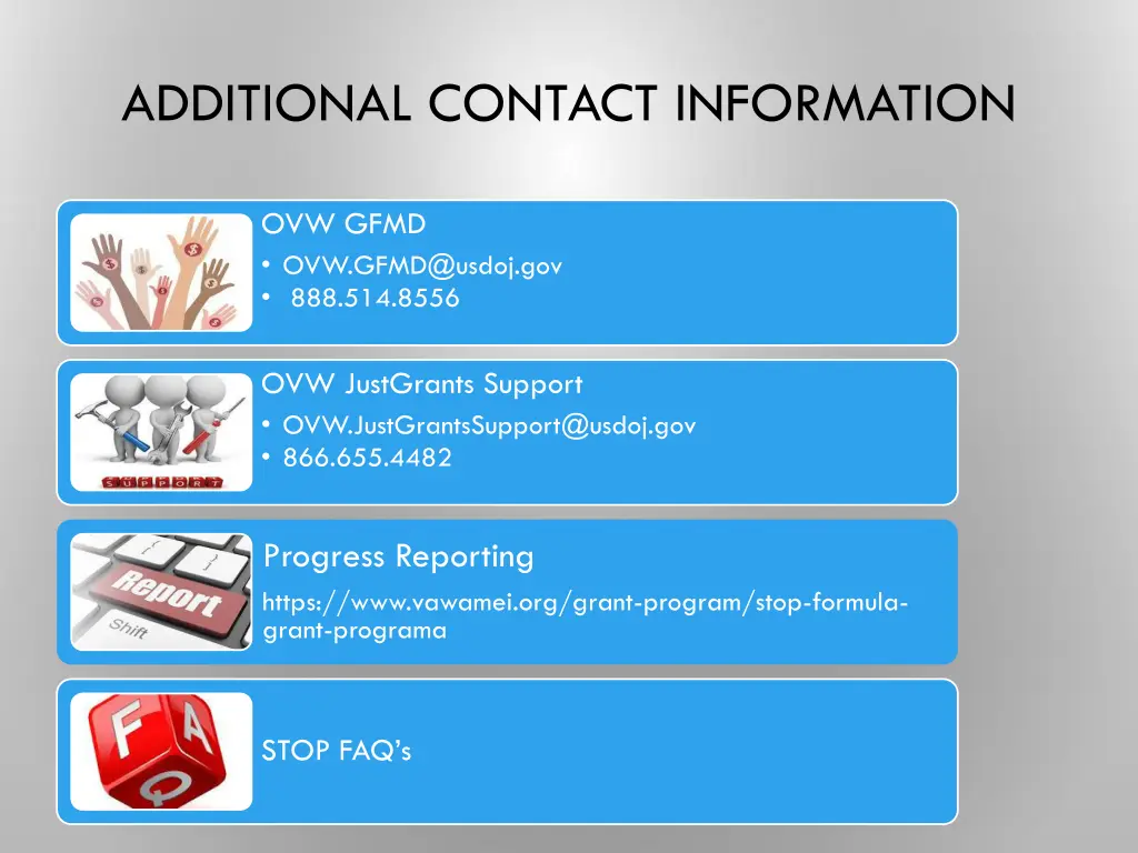 additional contact information