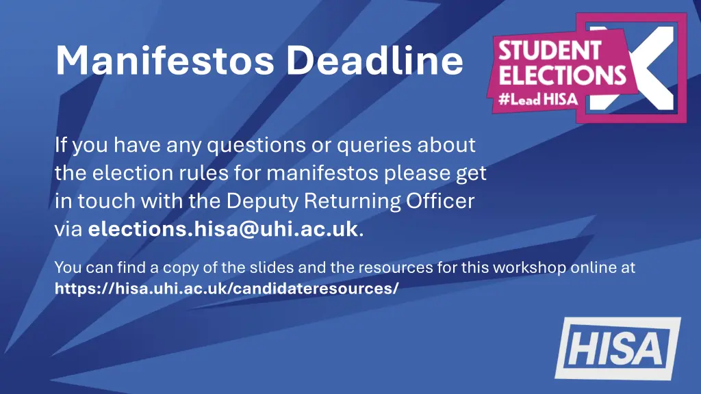 manifestos deadline 1