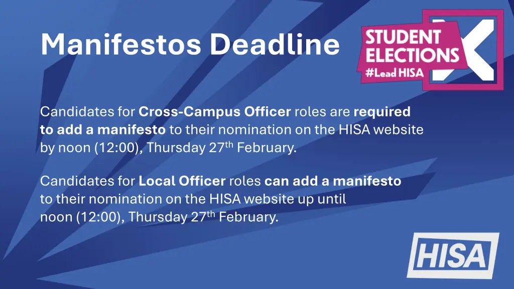 manifestos deadline