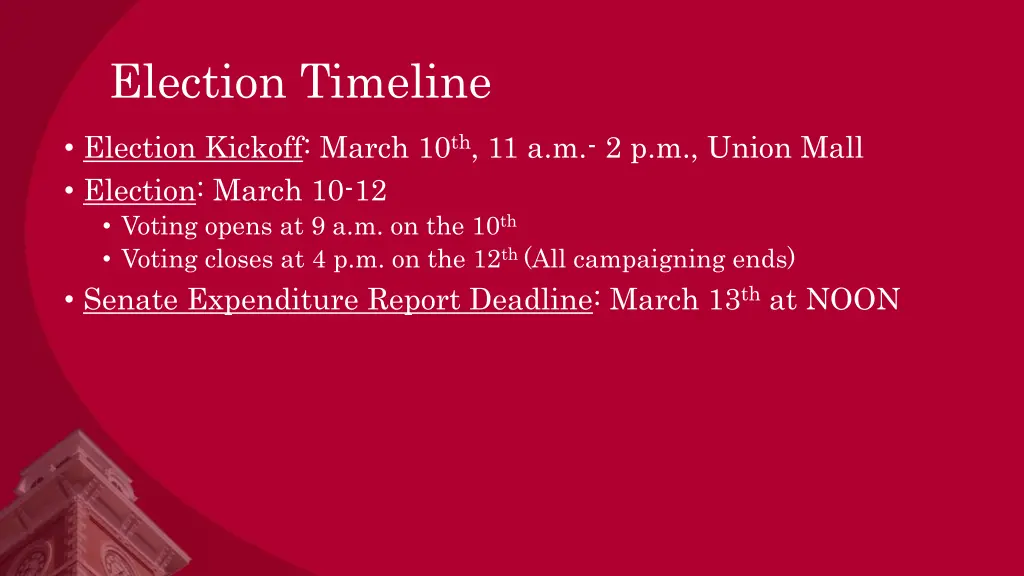 election timeline