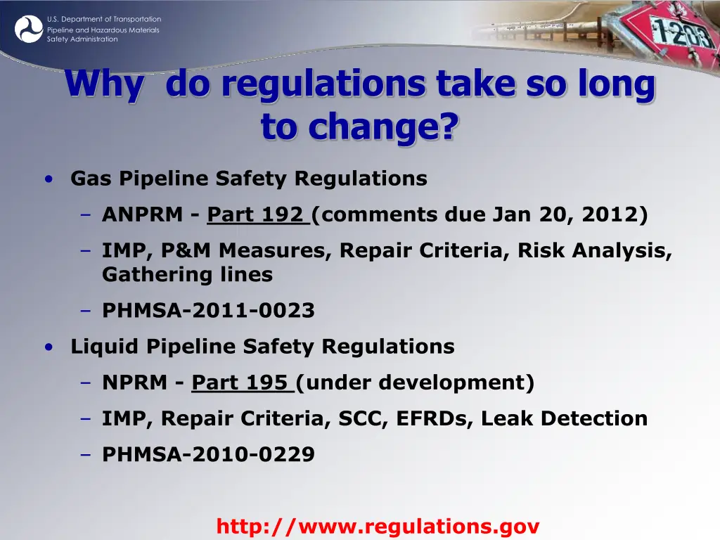 u s department of transportation pipeline 12
