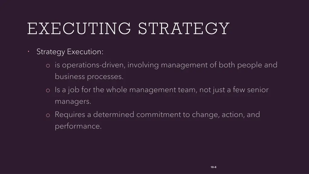 executing strategy