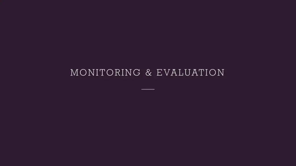 monitoring evaluation