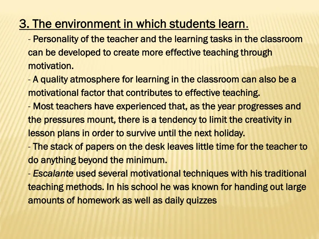 3 the environment in which students learn