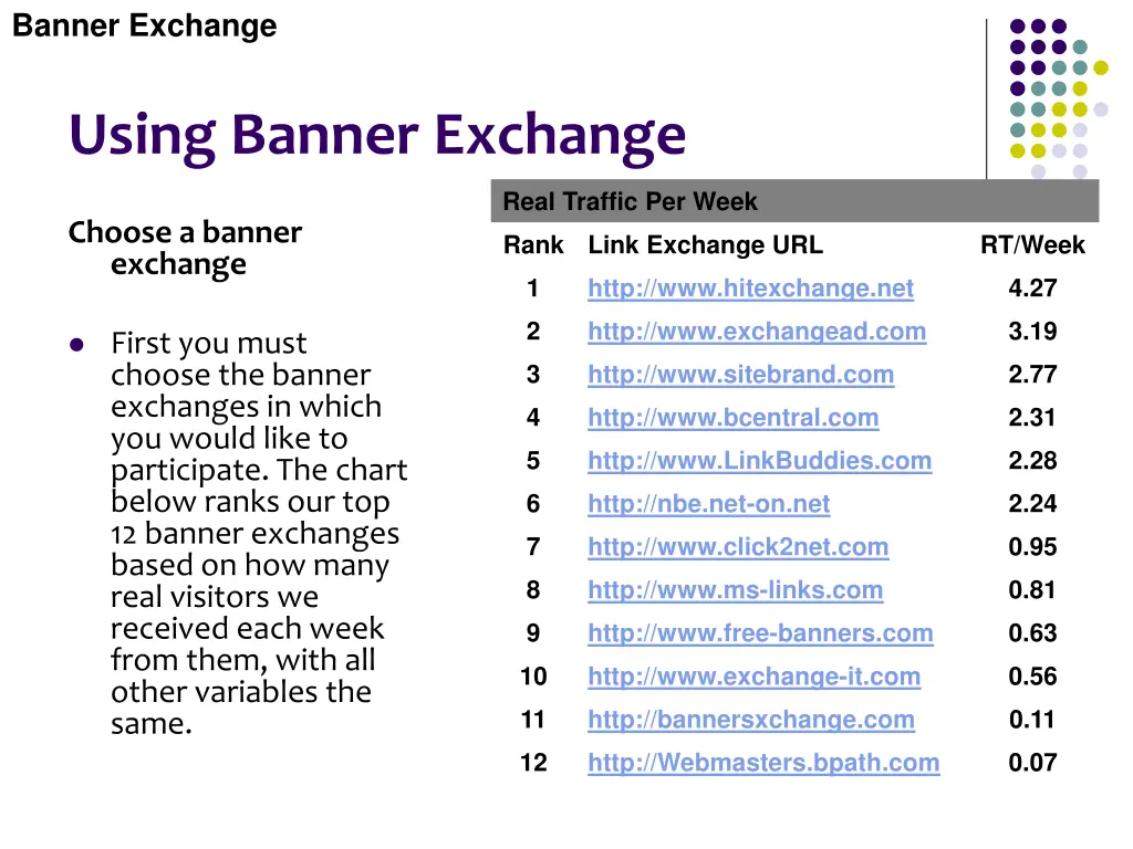 banner exchange 19