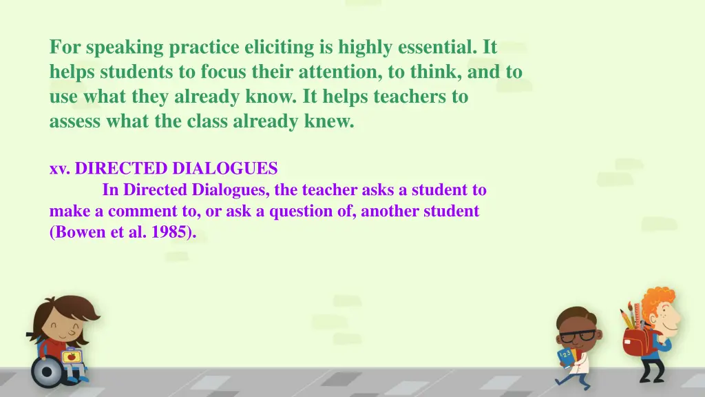 for speaking practice eliciting is highly