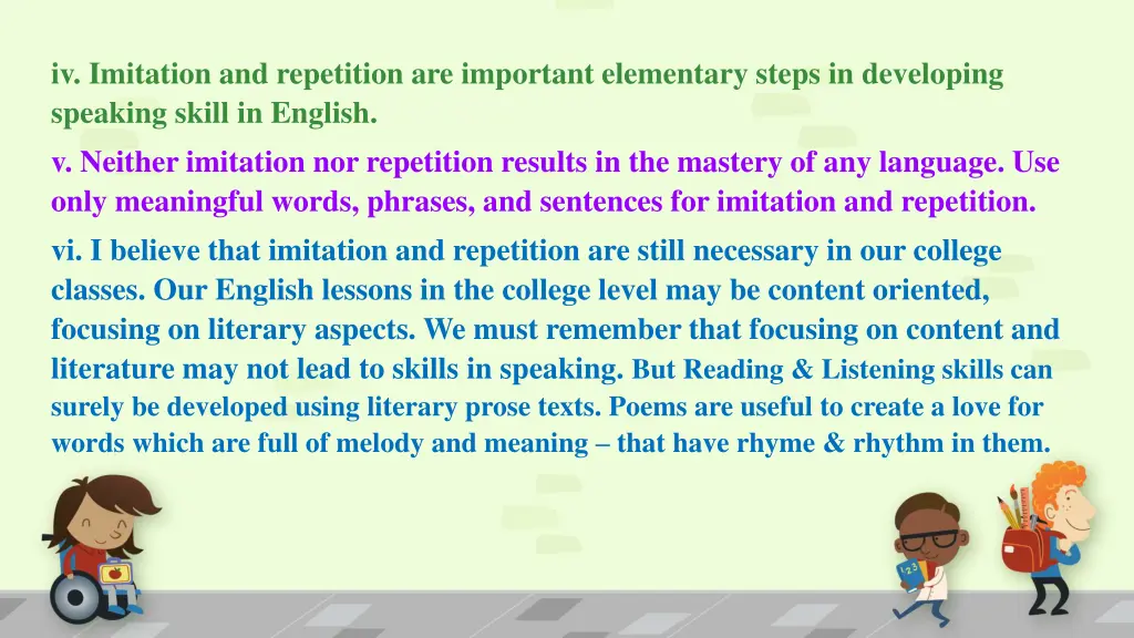 iv imitation and repetition are important