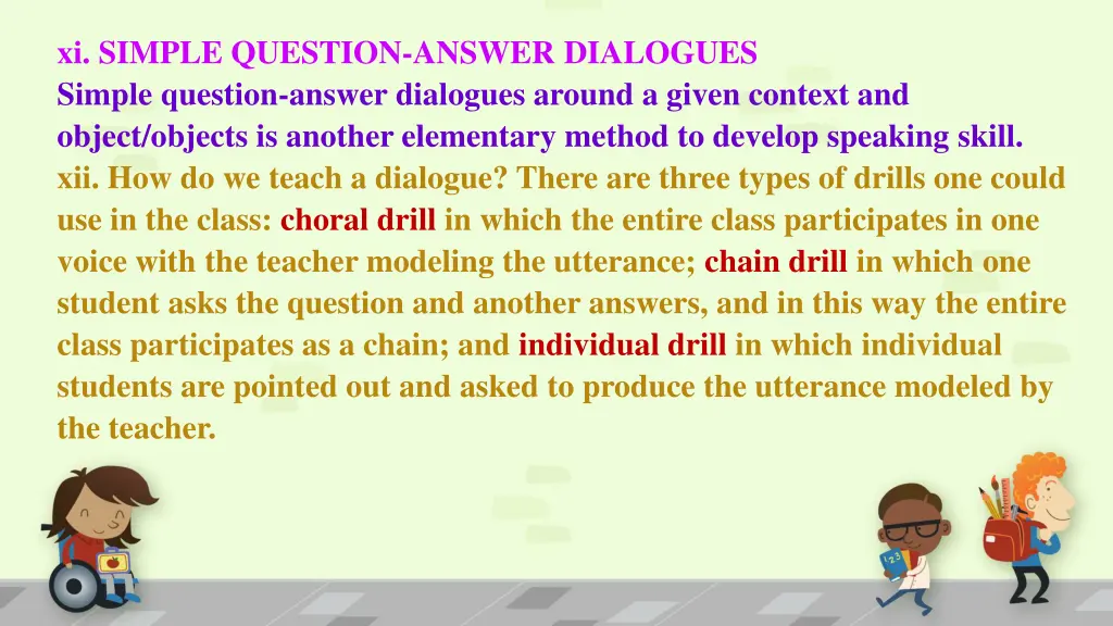 xi simple question answer dialogues simple