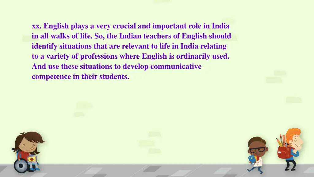 xx english plays a very crucial and important