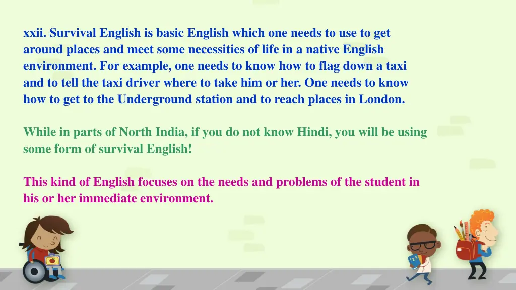 xxii survival english is basic english which