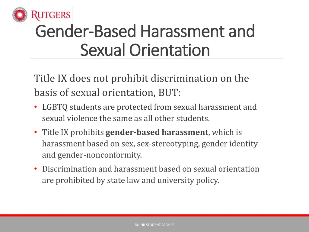 gender gender based harassment and based