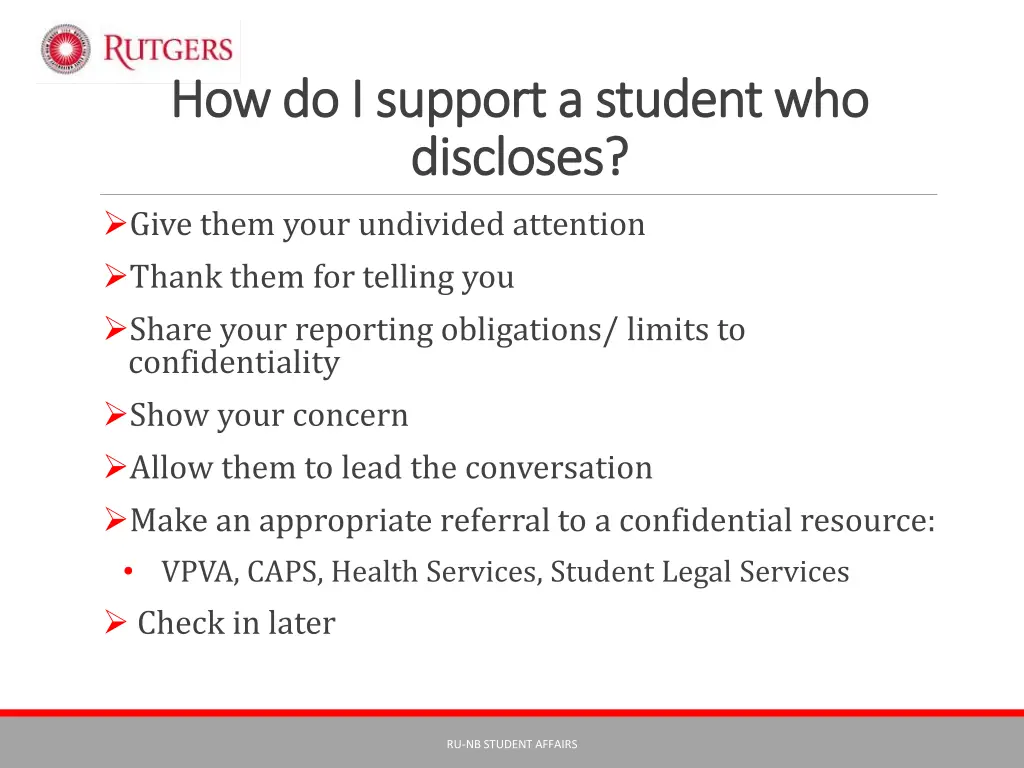 how do i support a student who how do i support