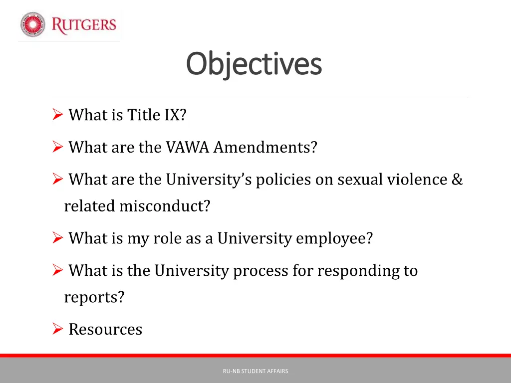 objectives objectives