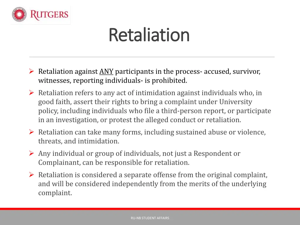 retaliation retaliation