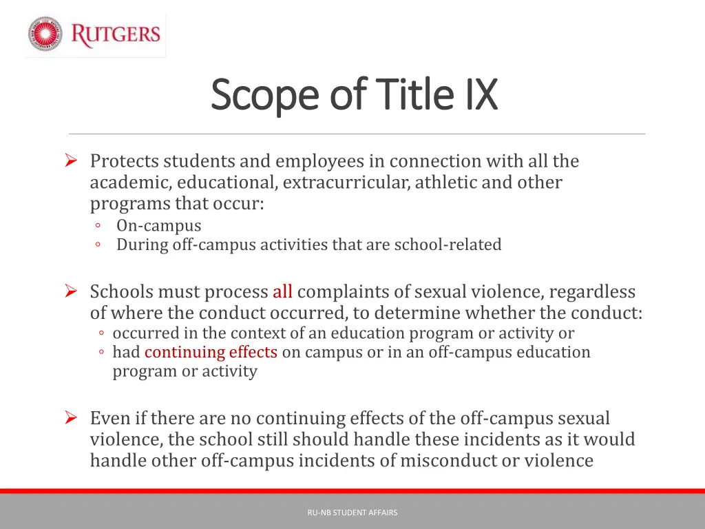 scope of title ix scope of title ix