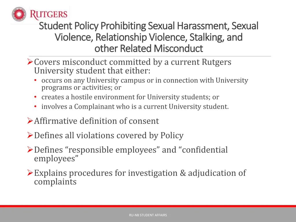 student student policy prohibiting sexual