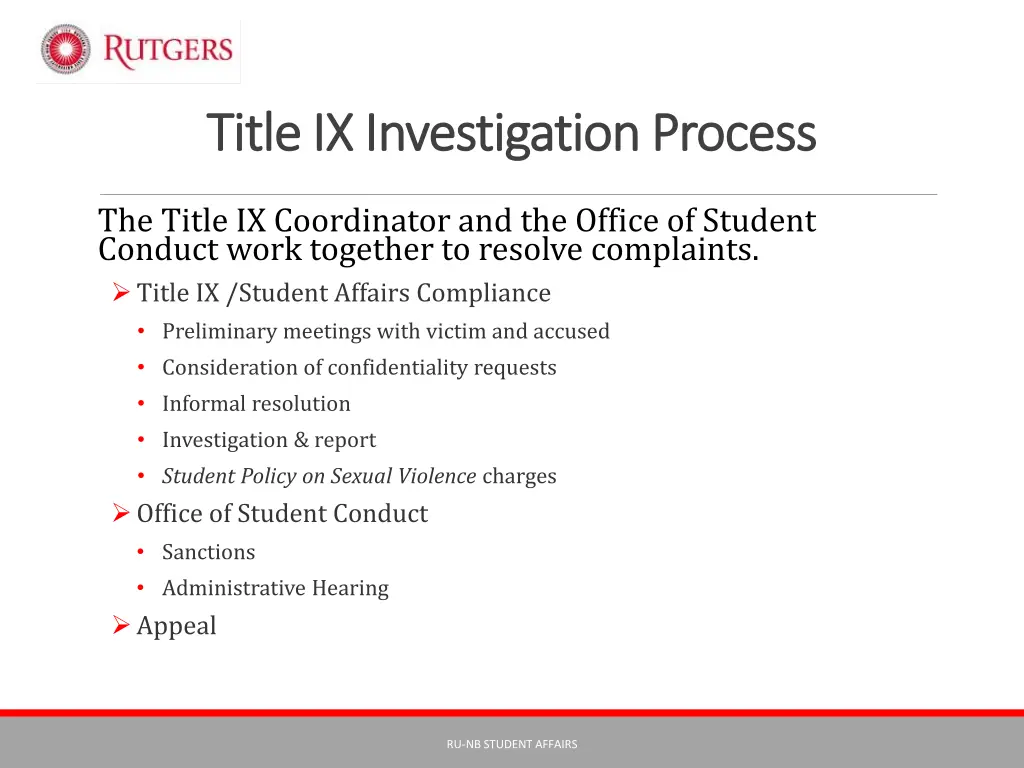 title ix investigation process title