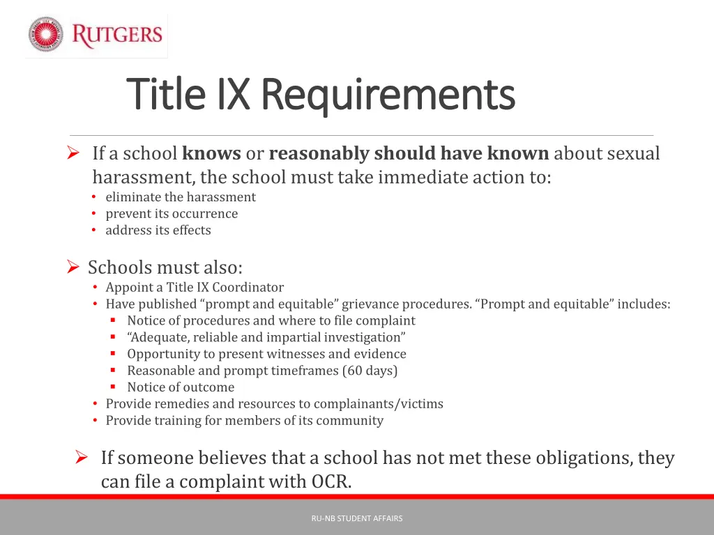 title ix requirements title ix requirements