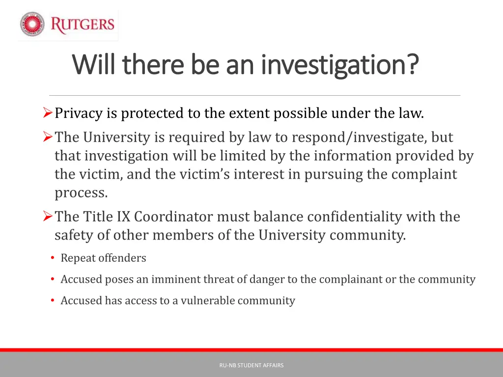 will there be an investigation will there