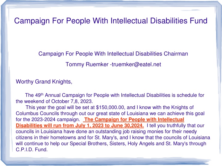 campaign for people with intellectual
