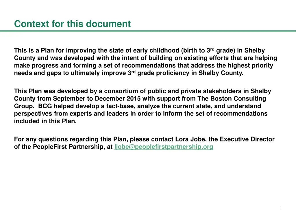 context for this document