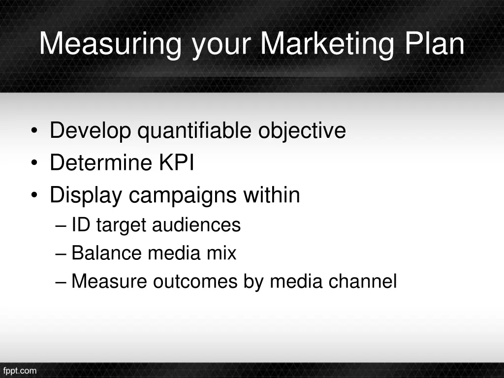 measuring your marketing plan
