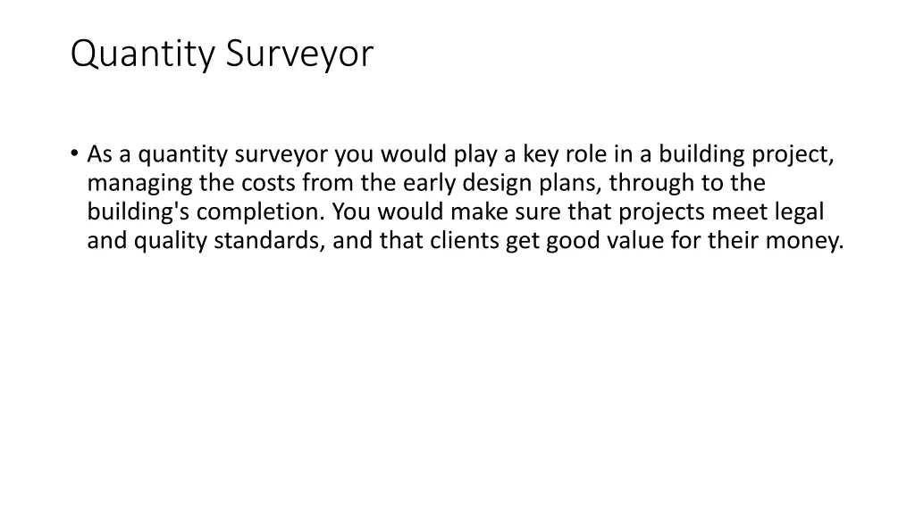 quantity surveyor