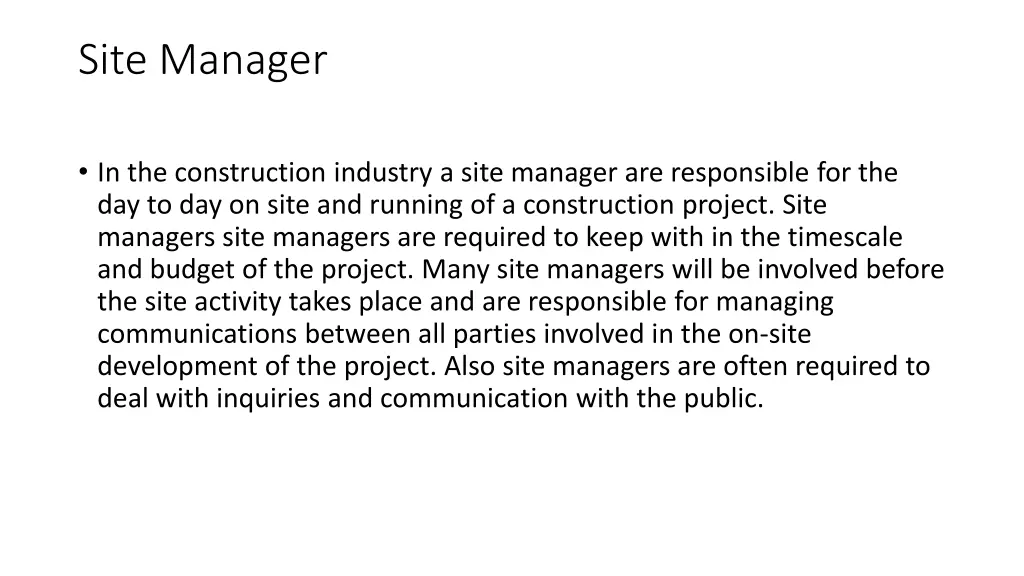 site manager
