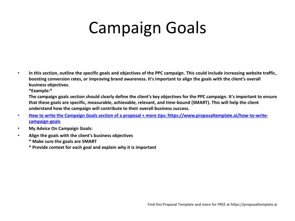 campaign goals