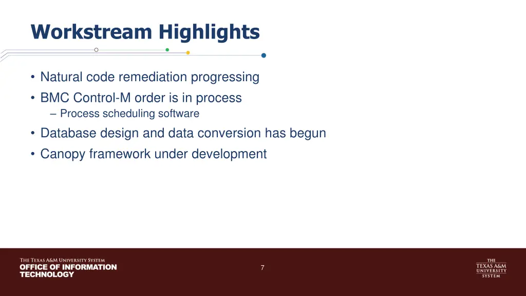 workstream highlights