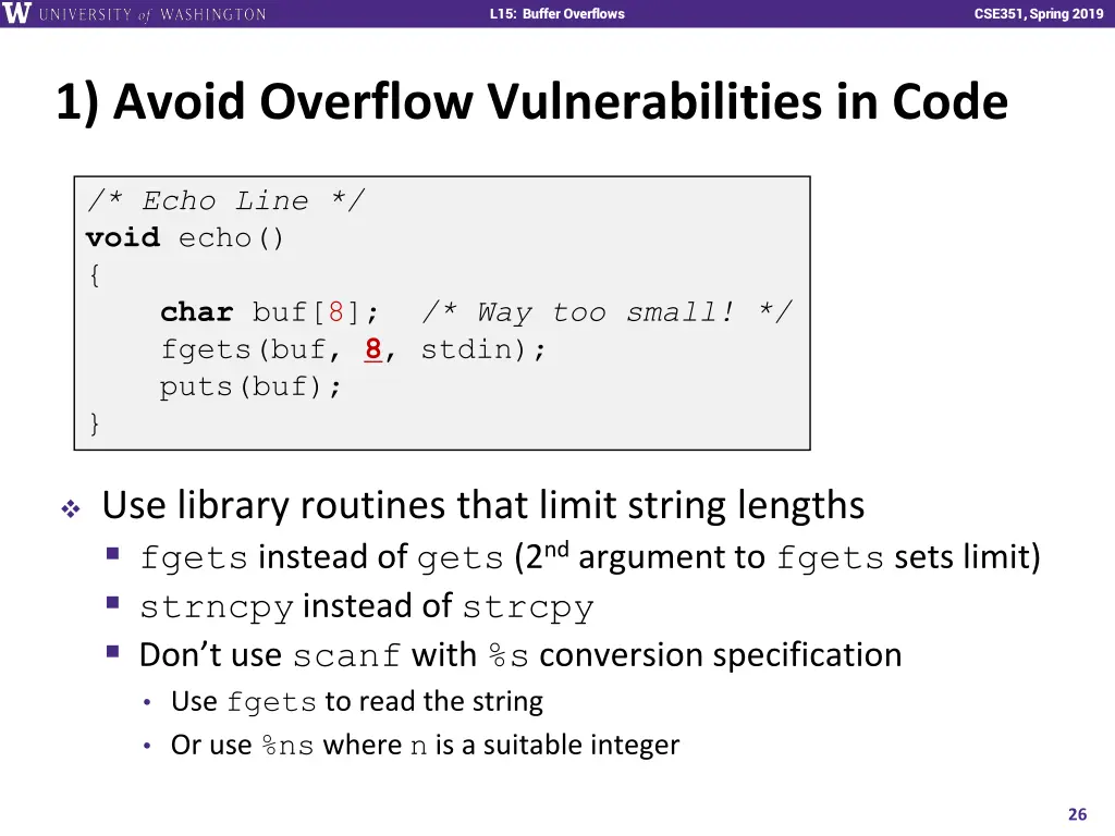 l15 buffer overflows 25