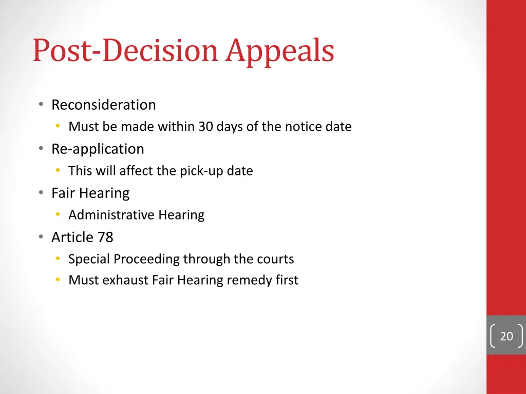 post decision appeals
