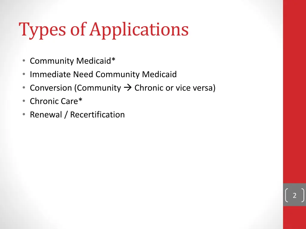 types of applications