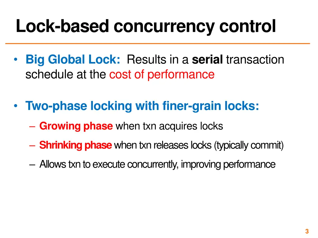 lock based concurrency control