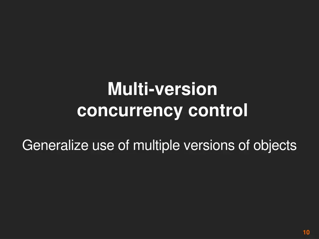 multi version concurrency control