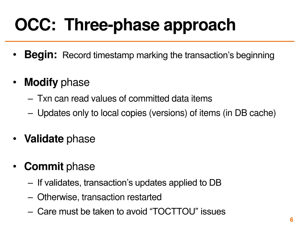 occ three phase approach