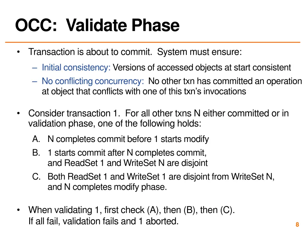occ validate phase