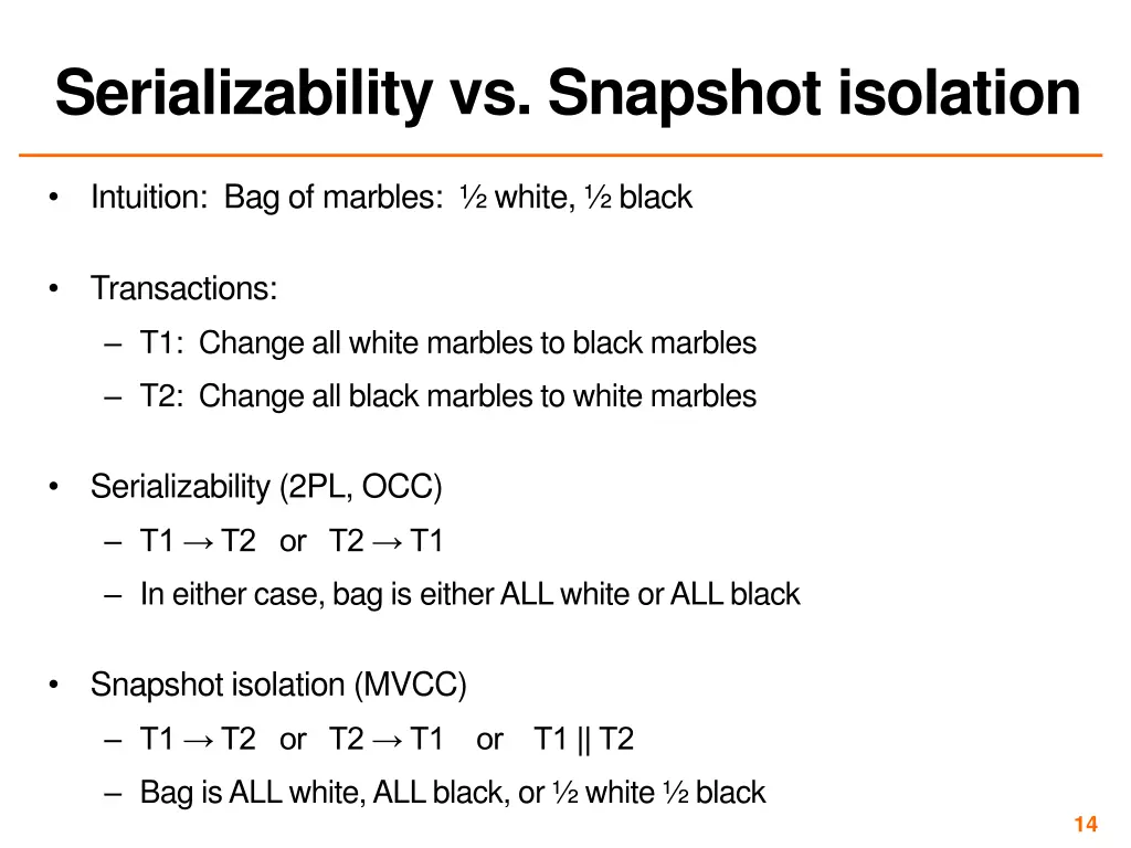serializability vs snapshot isolation
