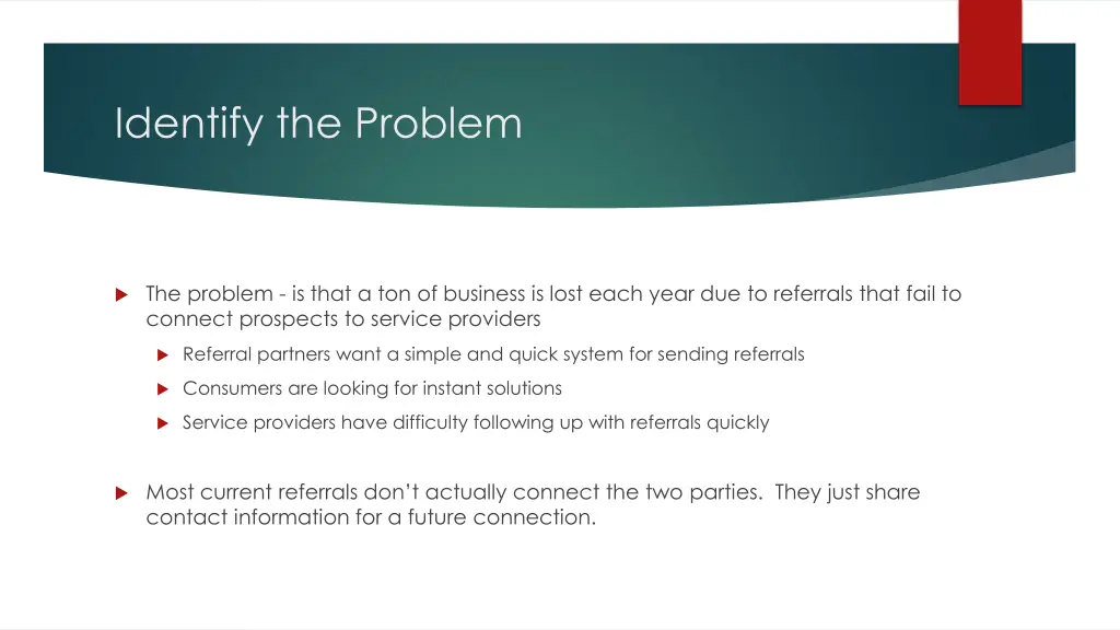 identify the problem