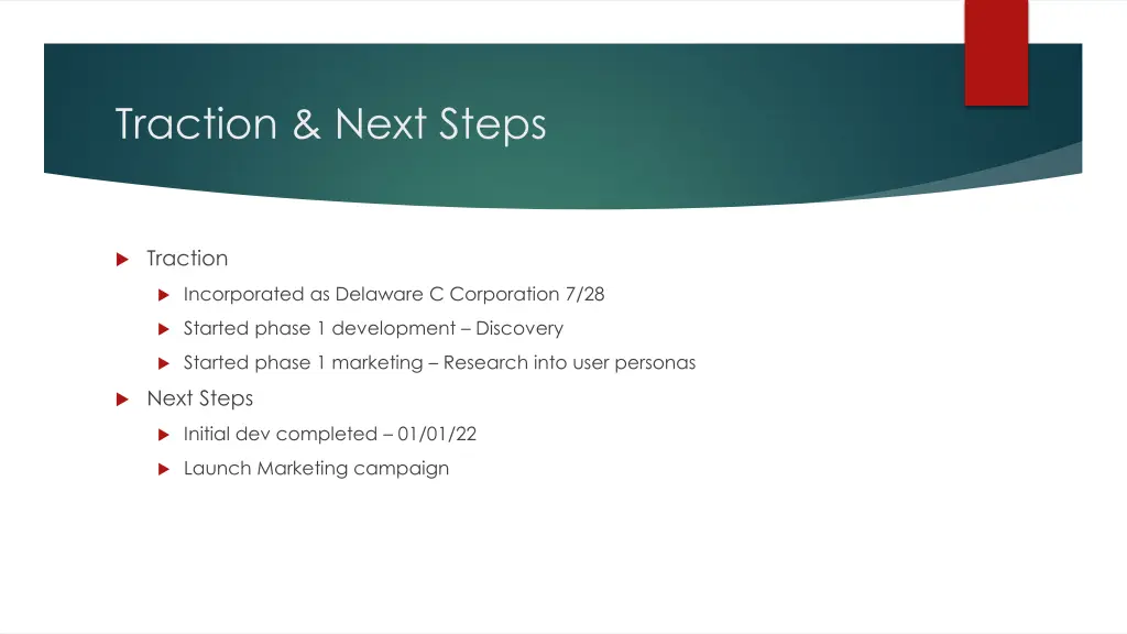 traction next steps