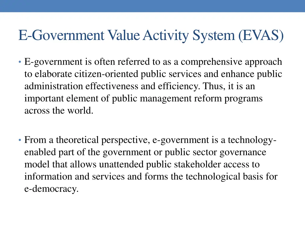 e government value activity system evas 1
