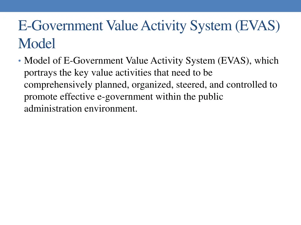 e government value activity system evas model