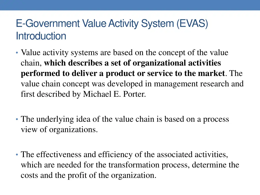e government value activity system evas