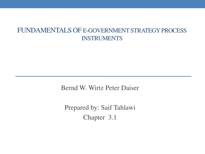 fundamentals of e government strategy process