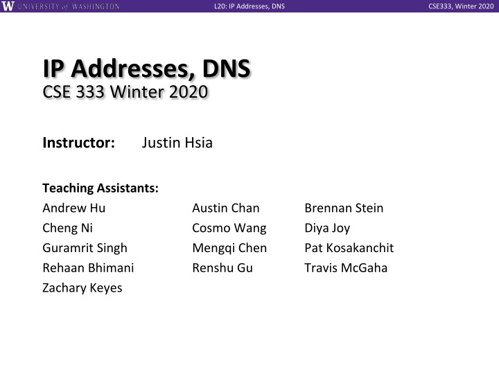 l20 ip addresses dns