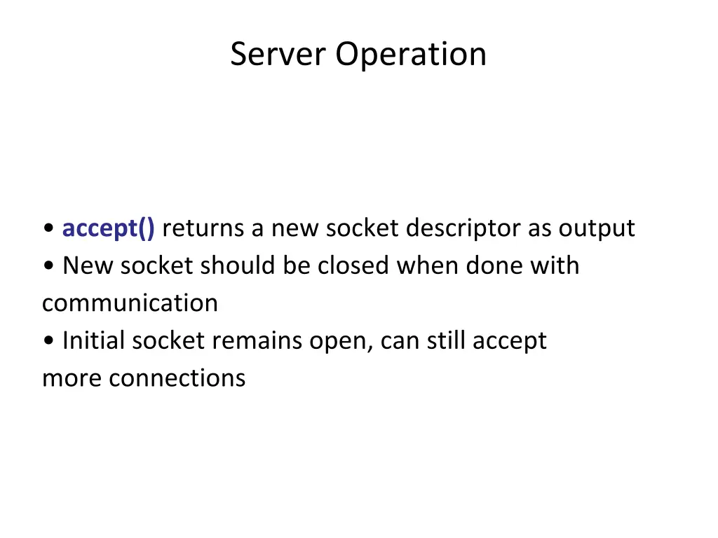 server operation
