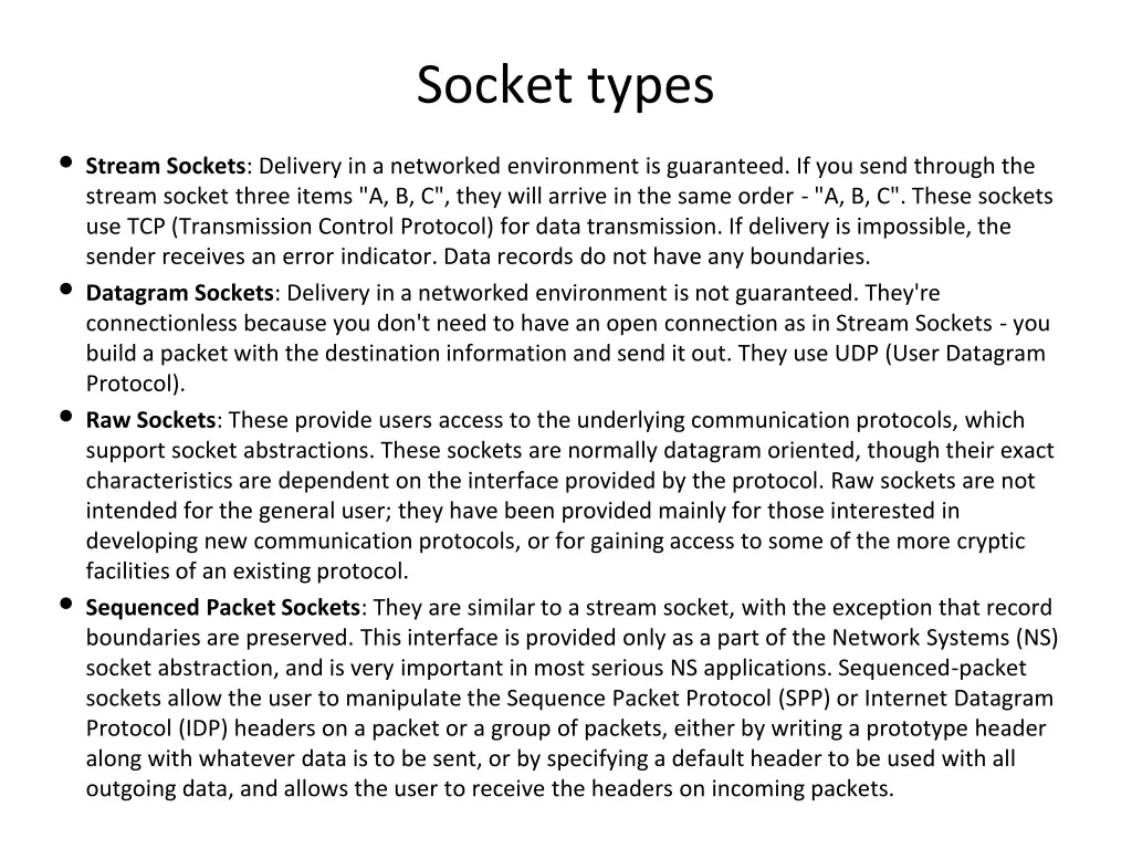 socket types
