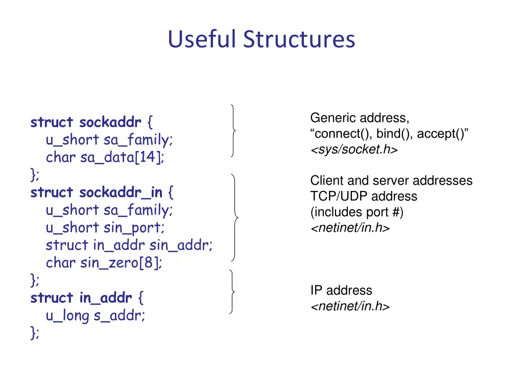 useful structures